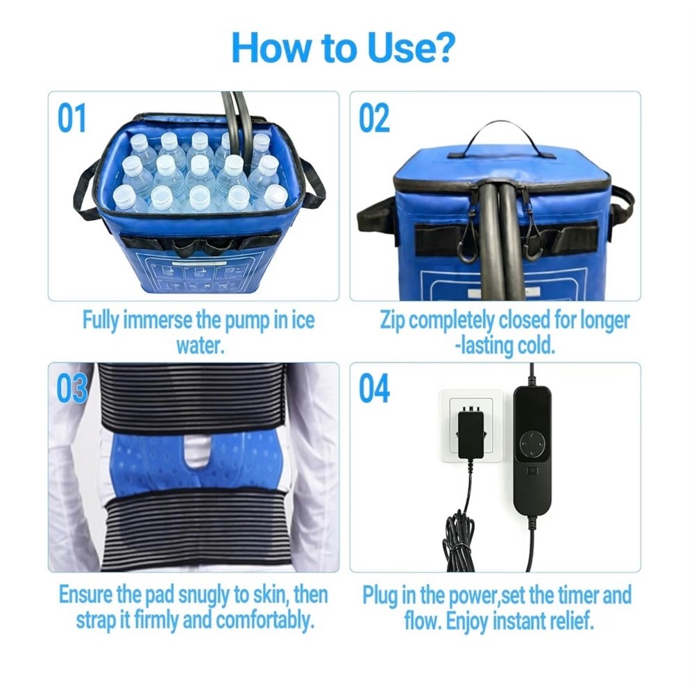 Wheeled Cold Therapy Machine 19 Quart Ice Water Circulation System Universal Pad - Picture 9 of 14
